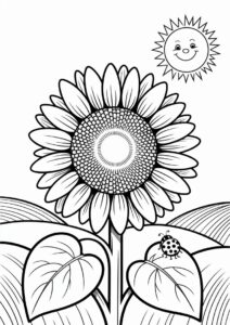 Big Sunflower During Summer Coloring 6