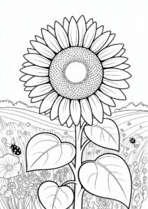 Big Sunflower During Summer Coloring 7