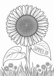 Big Sunflower During Summer Coloring 9