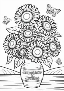 Bouquet Of Sunflowers Coloring In 10