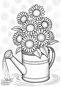 Bouquet Of Sunflowers Coloring In 2
