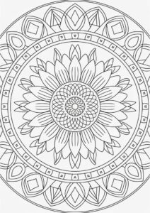 Coloring Mandala Sunflower For Adults 1