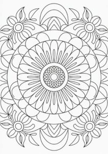 Coloring Mandala Sunflower For Adults 2