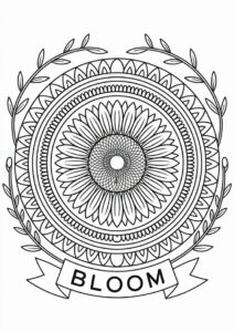Coloring Mandala Sunflower For Adults 3