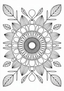 Coloring Mandala Sunflower For Adults 4