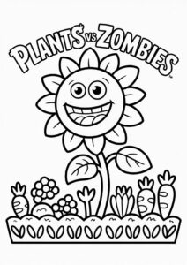 Coloring Page Of Plants Vs Zombies Sunflower 3