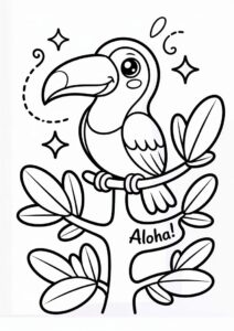 Cute Baby Toucan Coloring Page 1