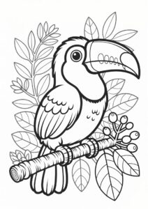 Cute Baby Toucan Coloring Page 2