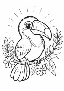Cute Baby Toucan Coloring Page 3