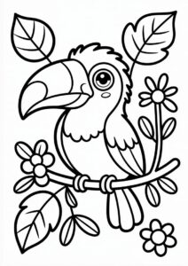 Cute Baby Toucan Coloring Page 6