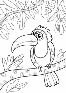Detailed Adult Toucan Coloring Page 1