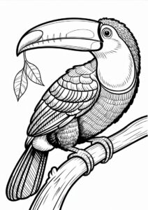 Detailed Adult Toucan Coloring Page 10