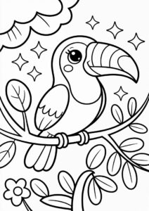 Detailed Adult Toucan Coloring Page 11