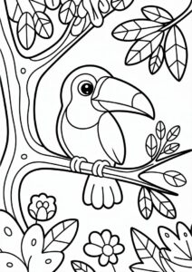 Detailed Adult Toucan Coloring Page 12