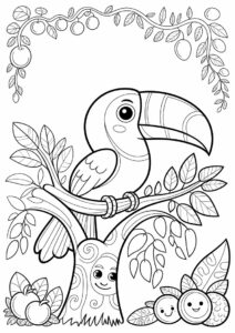 Detailed Adult Toucan Coloring Page 13