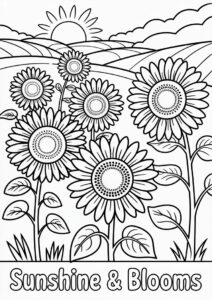 Detailed Sunflowers For Coloring 4