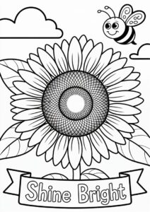 Joyous Sunflower Coloring Sheet 2