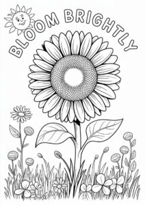 Joyous Sunflower Coloring Sheet 4