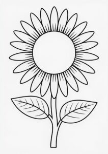 Outline Of Sunflower Coloring Sheet 1