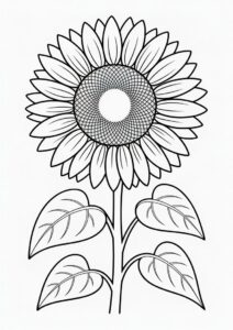 Outline Of Sunflower Coloring Sheet 3