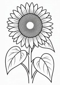 Outline Of Sunflower Coloring Sheet 4