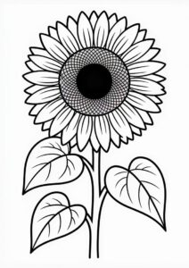 Outline Of Sunflower Coloring Sheet 5