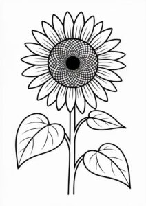 Outline Of Sunflower Coloring Sheet 6