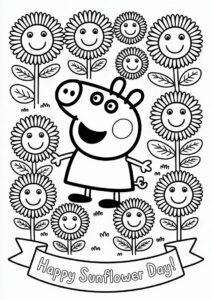 Peppa Pig Sunflower Coloring Page 11