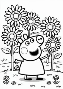 Peppa Pig Sunflower Coloring Page 13