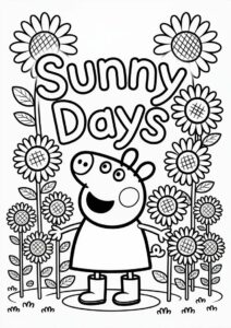Peppa Pig Sunflower Coloring Page 14