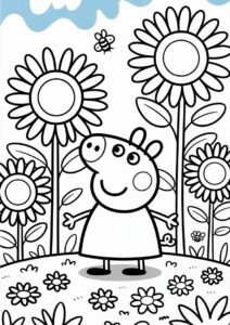 Peppa Pig Sunflower Coloring Page 16