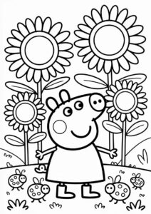 Peppa Pig Sunflower Coloring Page 17