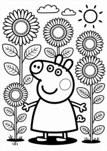 Peppa Pig Sunflower Coloring Page 18