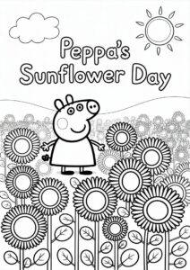 Peppa Pig Sunflower Coloring Page 19