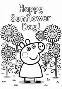 Peppa Pig Sunflower Coloring Page 3