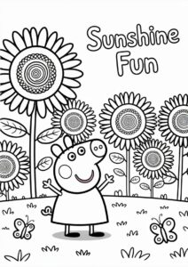 Peppa Pig Sunflower Coloring Page 4