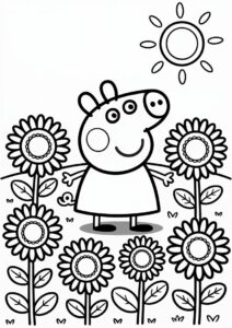Peppa Pig Sunflower Coloring Page 5