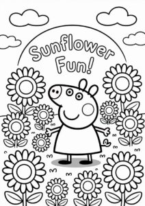 Peppa Pig Sunflower Coloring Page 6