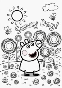 Peppa Pig Sunflower Coloring Page 7