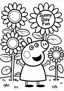 Peppa Pig Sunflower Coloring Page 8