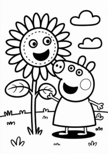 Peppa Pig Sunflower Coloring Page 9