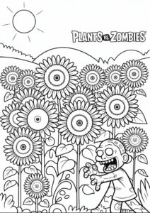 Plants Vs Zombies Sunflower Coloring Page 10