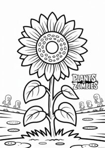 Plants Vs Zombies Sunflower Coloring Page 2