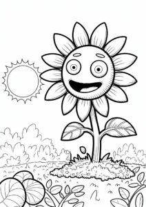 Plants Vs Zombies Sunflower Coloring Page 4