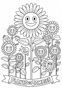 Plants Vs Zombies Sunflower Coloring Page 6