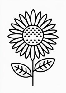 Simple Kids Sunflower For Coloring In 4