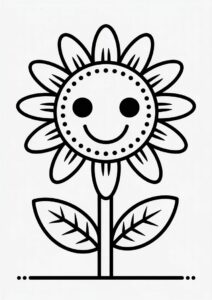 Simple Sunflower Coloring In 2