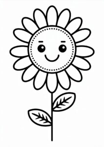 Simple Sunflower Coloring In 3