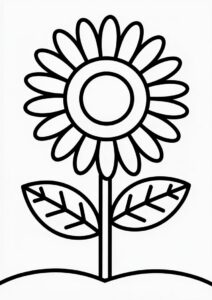 Simple Sunflower Coloring In 4