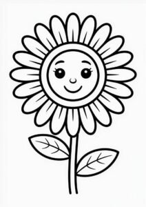 Simple Sunflower Coloring In 5